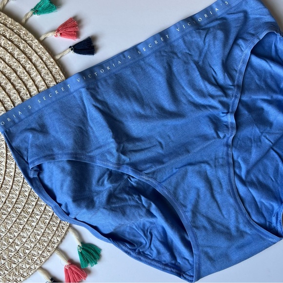 Victoria's Secret Stretch Cotton High-Leg Brief Panty Blue XL NEW - Picture 2 of 3
